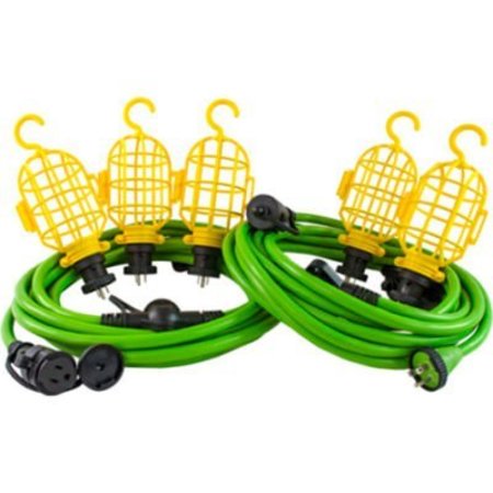 CONNTEK Conntek 50ft Multi-Functional Extension cords/Locking String Light kit, w/ 5 Light Cages PNG314-50G5